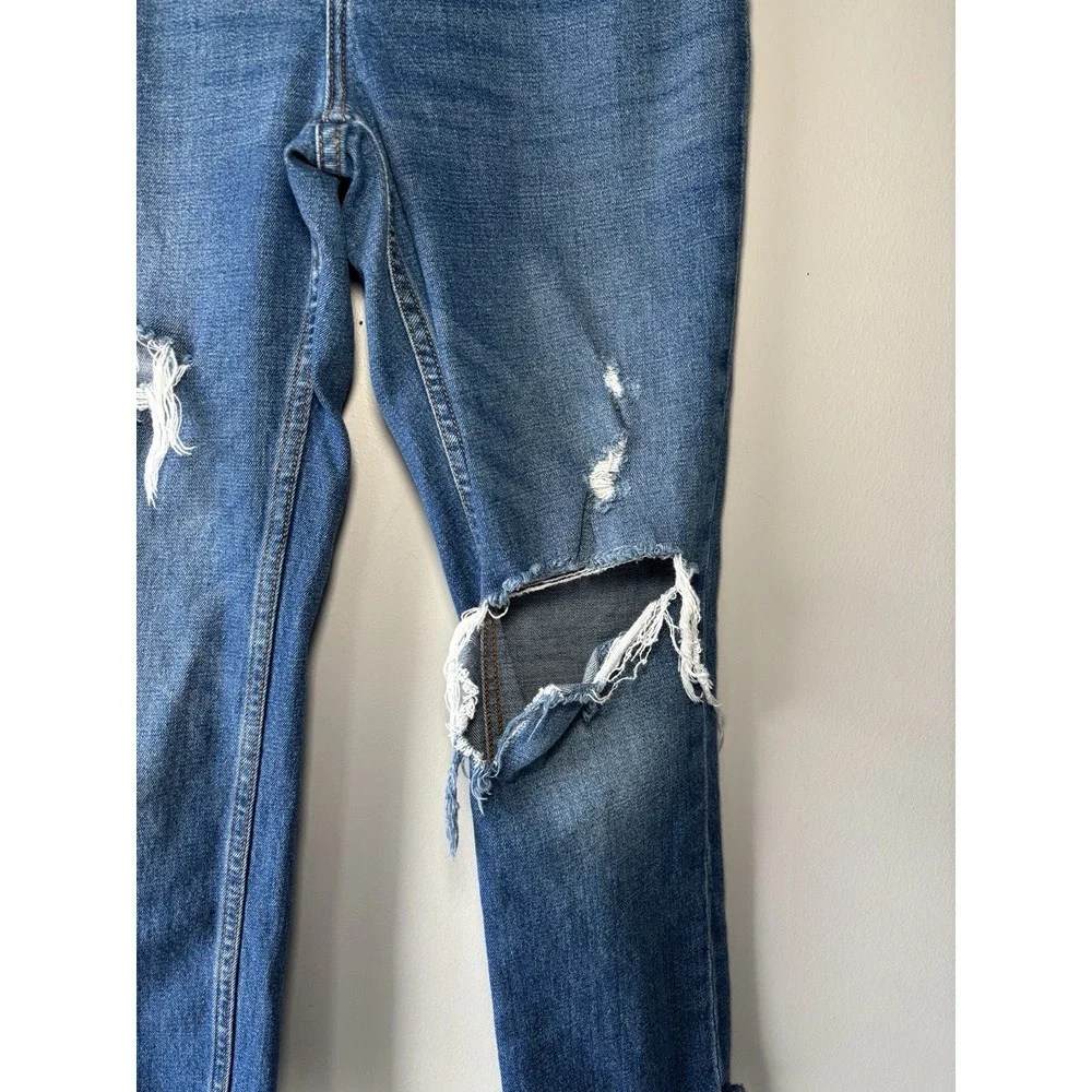Abercrombie & Fitch The Ankle Straight Ultra High Rise Distressed Jeans Sz 26/2S - Picture 5 of 11